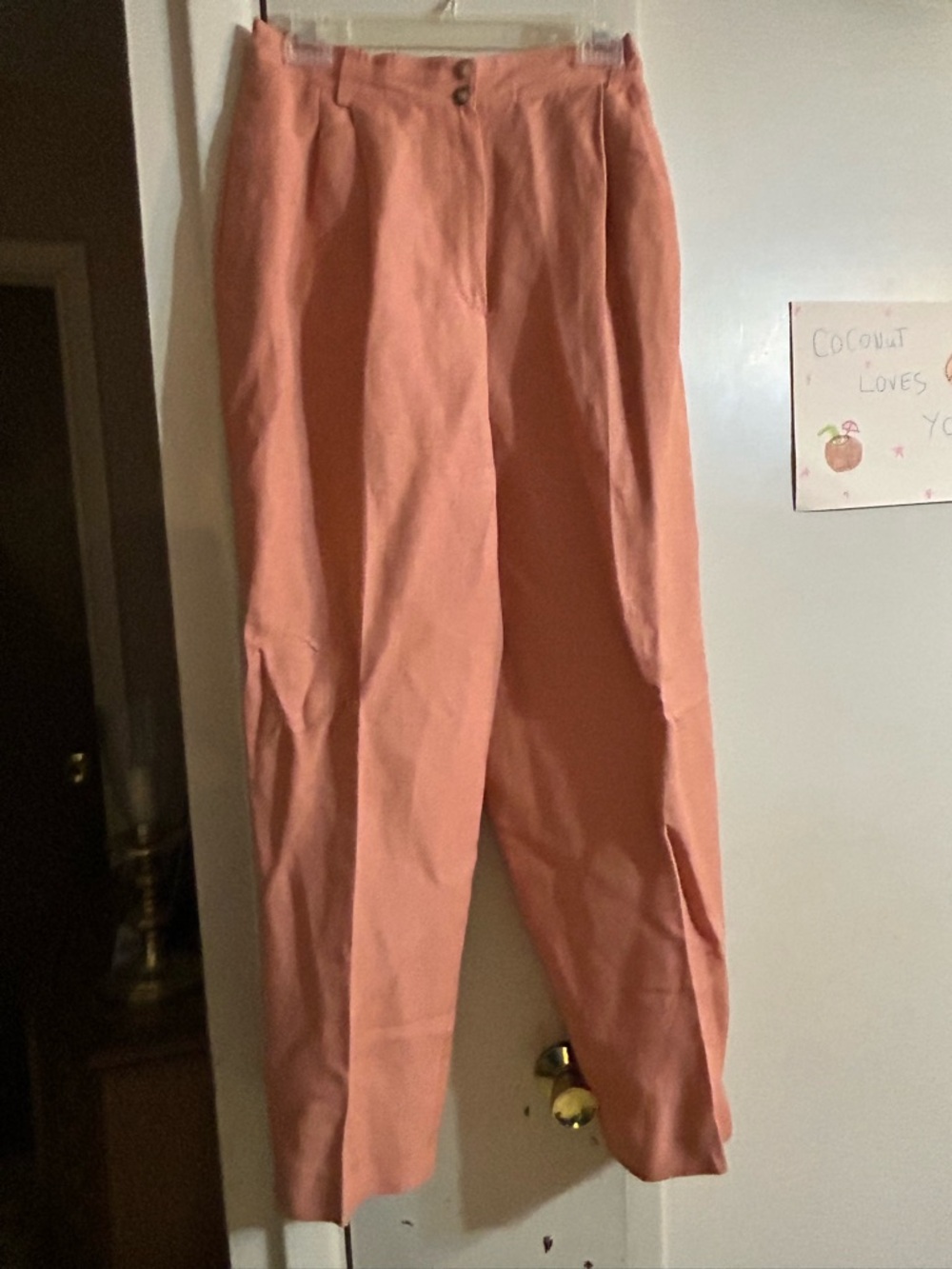 High-Waist Coral orange Womens Trousers size 8